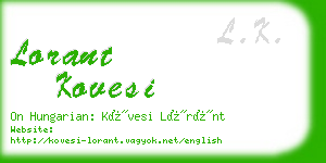 lorant kovesi business card