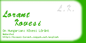 lorant kovesi business card